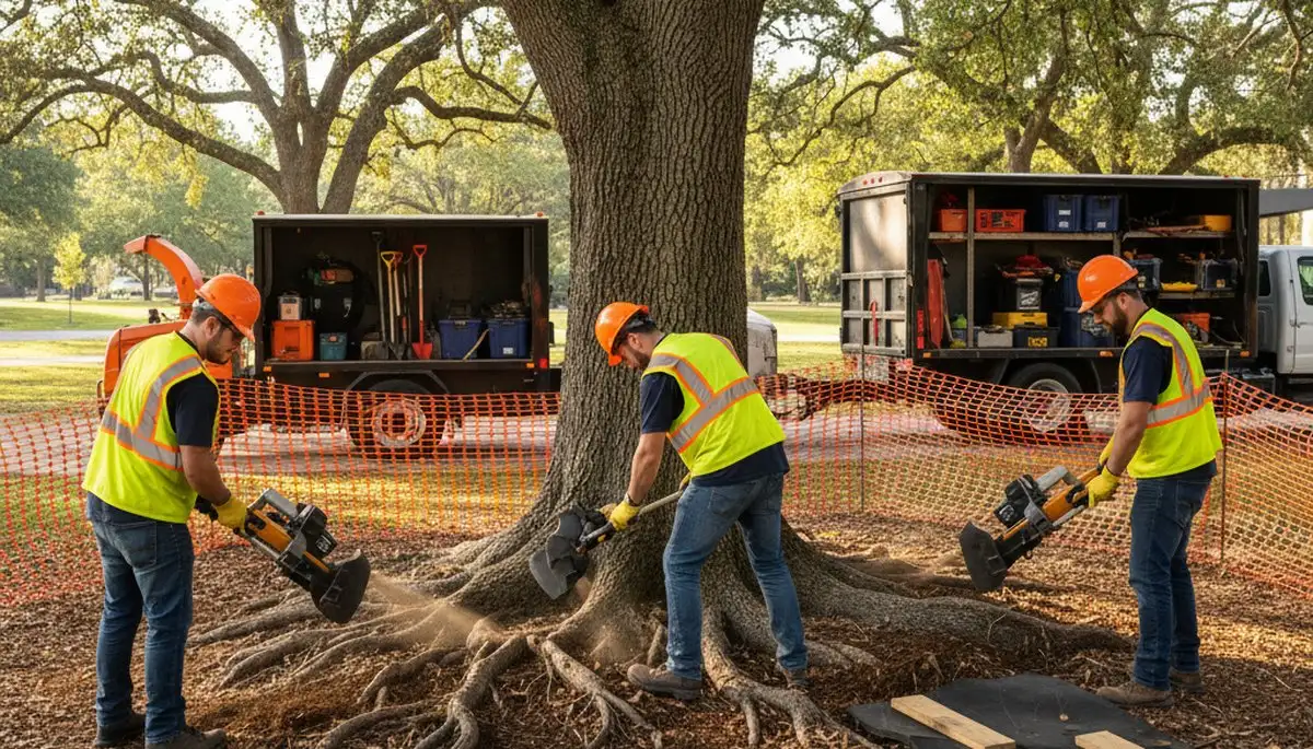 Arbor Tree Care providing root protection for healthy tree roots in Thornton, CO