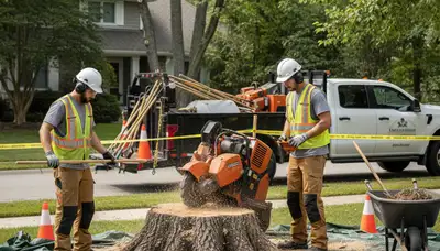 Stump removal service in Thornton, CO by Arbor Tree Care for clean, safe yard clearing