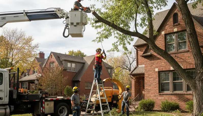 Tree service crew in Thornton, CO providing professional tree trimming and maintenance