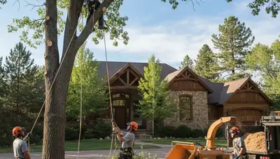 Tree service crew in Thornton, CO providing professional tree trimming and care