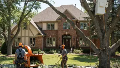 Tree service crew in Thornton, CO performing professional tree trimming and care
