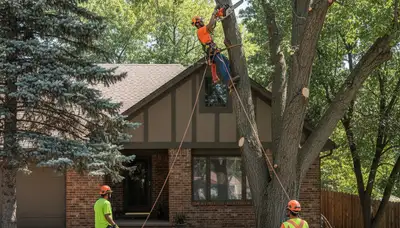 Tree service team in Thornton, CO providing professional tree trimming and care